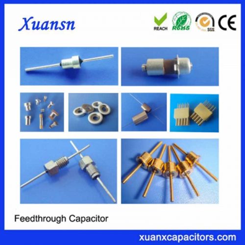 EMI filter capacitor feedthrough
