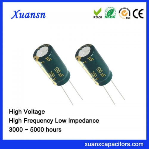 100UF 200V High voltage plugin capacitor