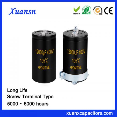 12000UF 400V High Voltage Screw Type Capacitor