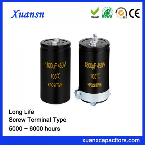 1800UF 450V Screw Aluminum Capacitor Long Life