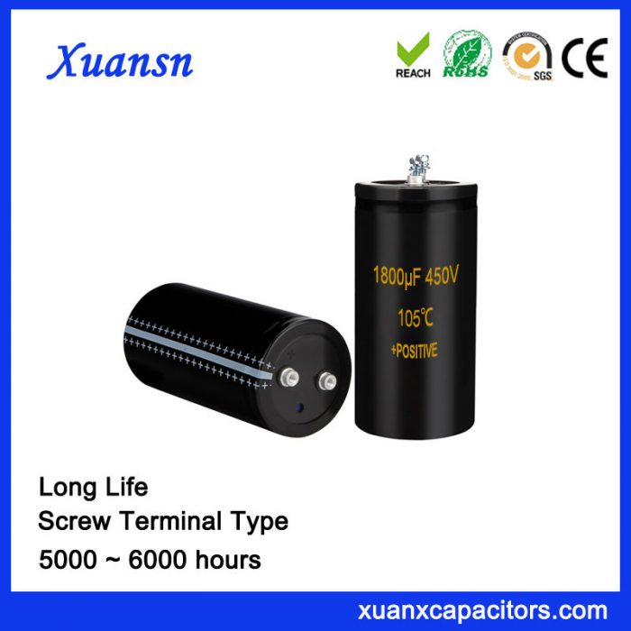 1800UF 450V Screw Aluminum Capacitor Long Life