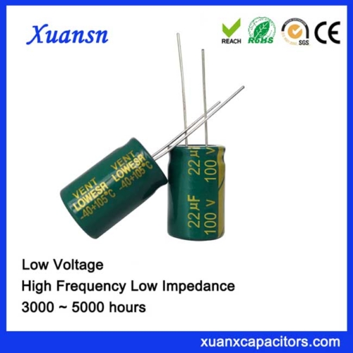 Green shell electrolytic capacitor 22uf100v