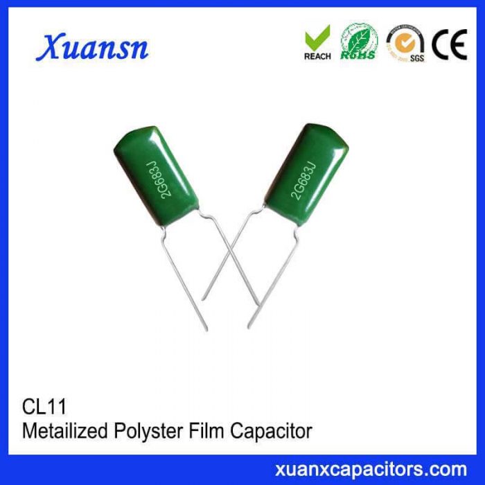 Green CL11 polyester capacitor 683J400V