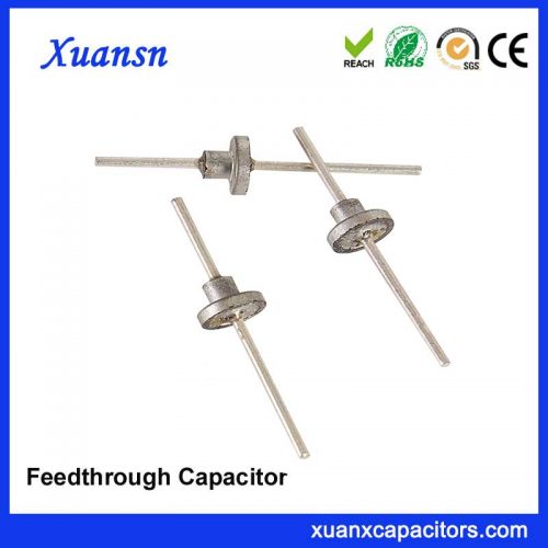 Welded feedthrough filter