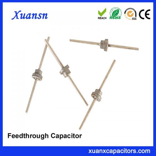 EMI low pass filter feedthrough capacitor