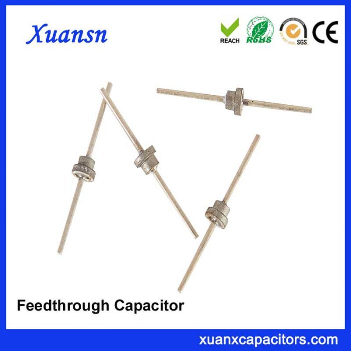 EMI low pass filter feedthrough capacitor